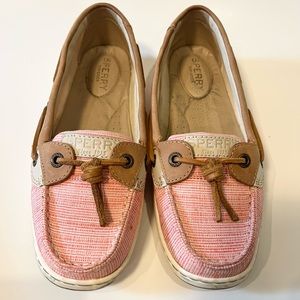 Women’s Sperry boat shoes dunefish crosshatch coral size 6 youth size 4